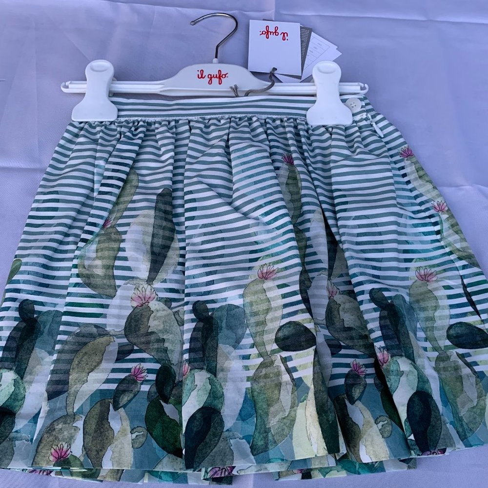 il Gufo Girl Stripe and Floral Skirt